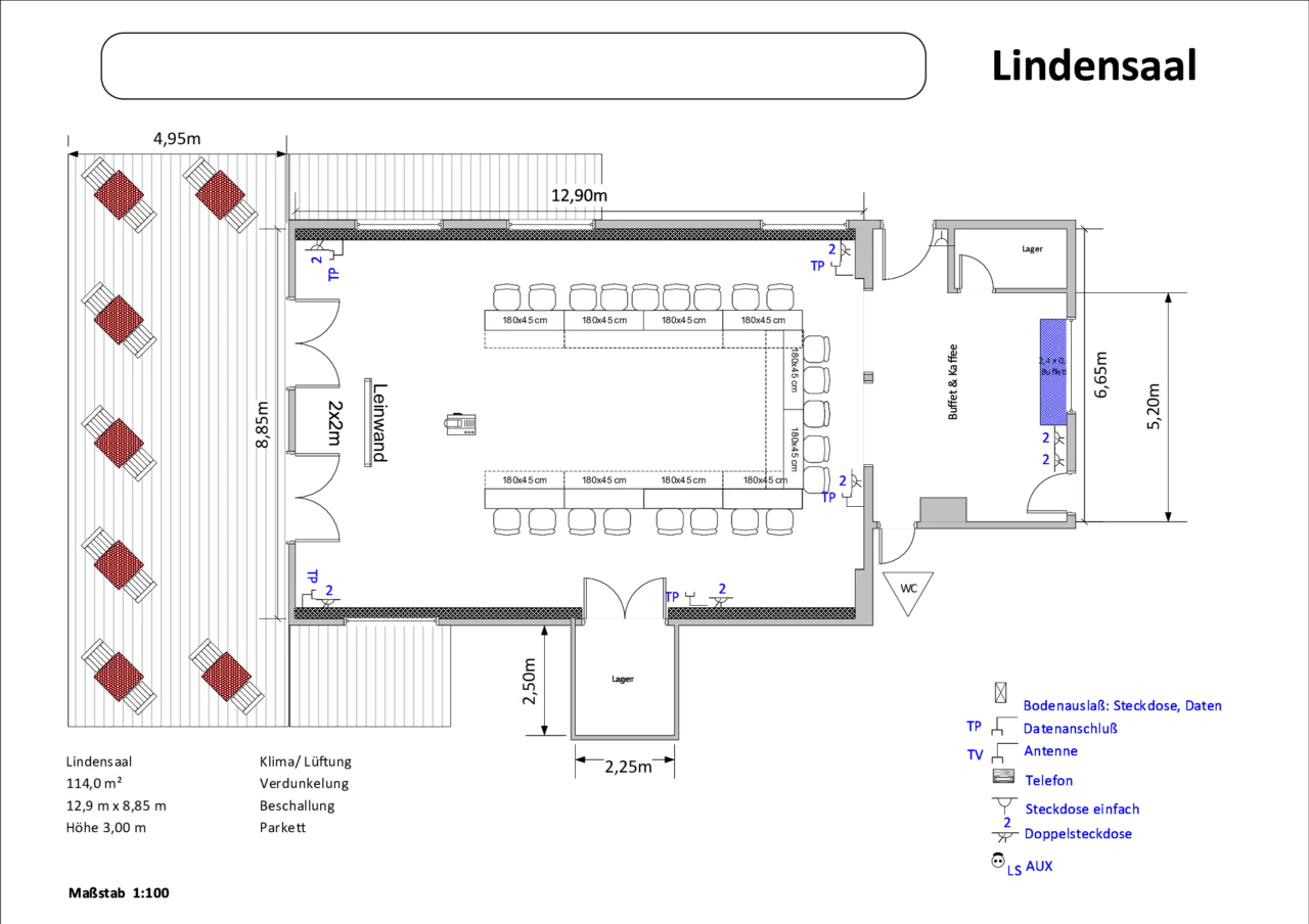 Lindensaal U Form 22 Pax